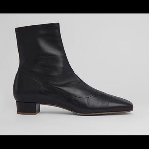 By Far Este Leather ankle flat boots
